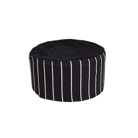 Allpoints Kng Chef Hat Skull Cap Mesh, Striped 1880CKBK